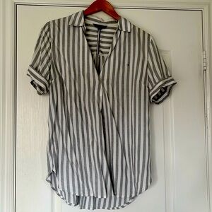 Tommy Hilfiger Grey and White Striped Blouse